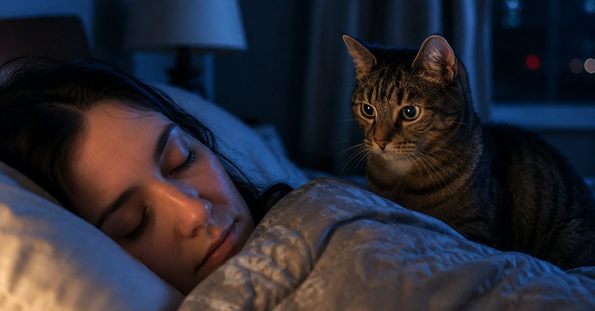 Cat staring at me while I sleep