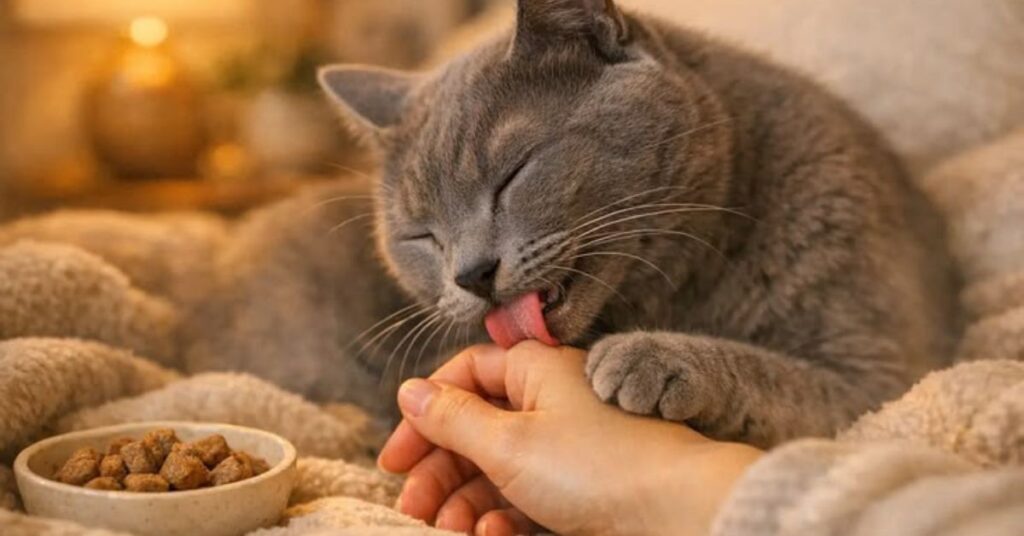 why does my cat lick me