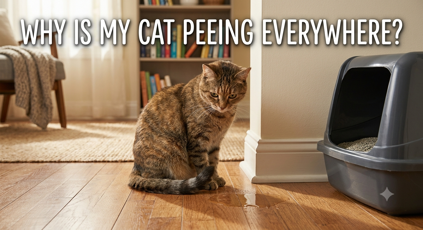 why is my cat peeing everywhere