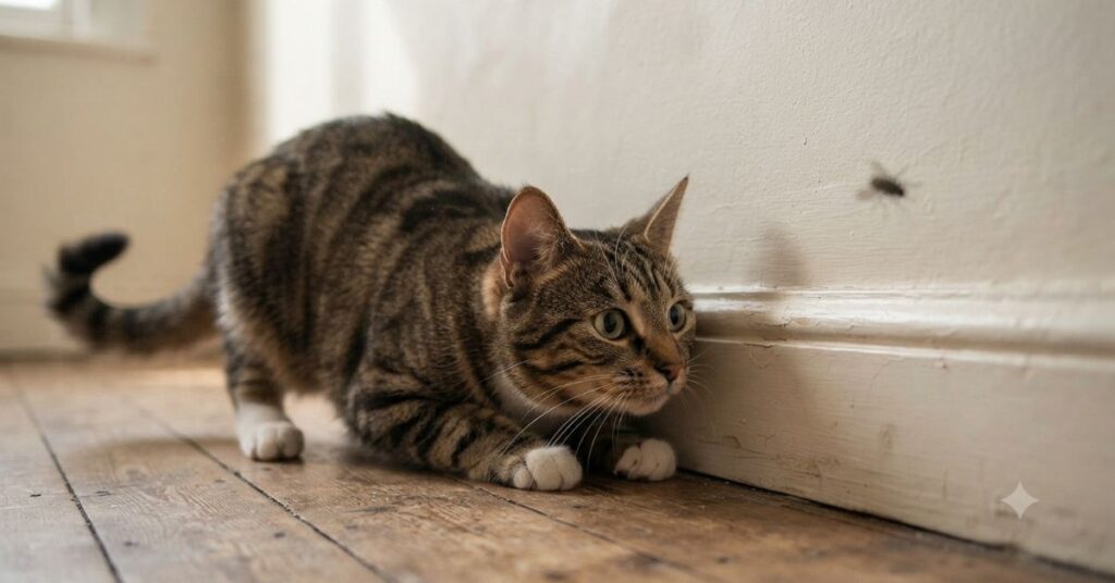 what does it mean when a cat stares at the wall blankly